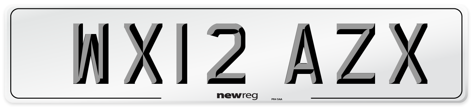 WX12 AZX Number Plate from New Reg